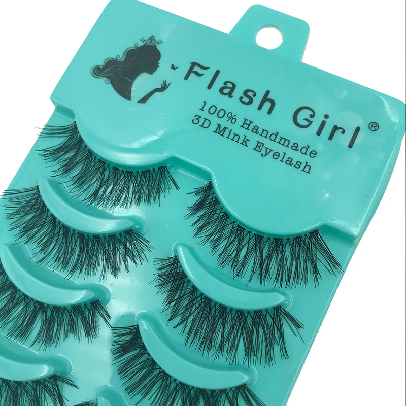 Оптовая Продажа Flash girl 5 пар/бок 100% ручная работа 3D норковые ресницы длинные