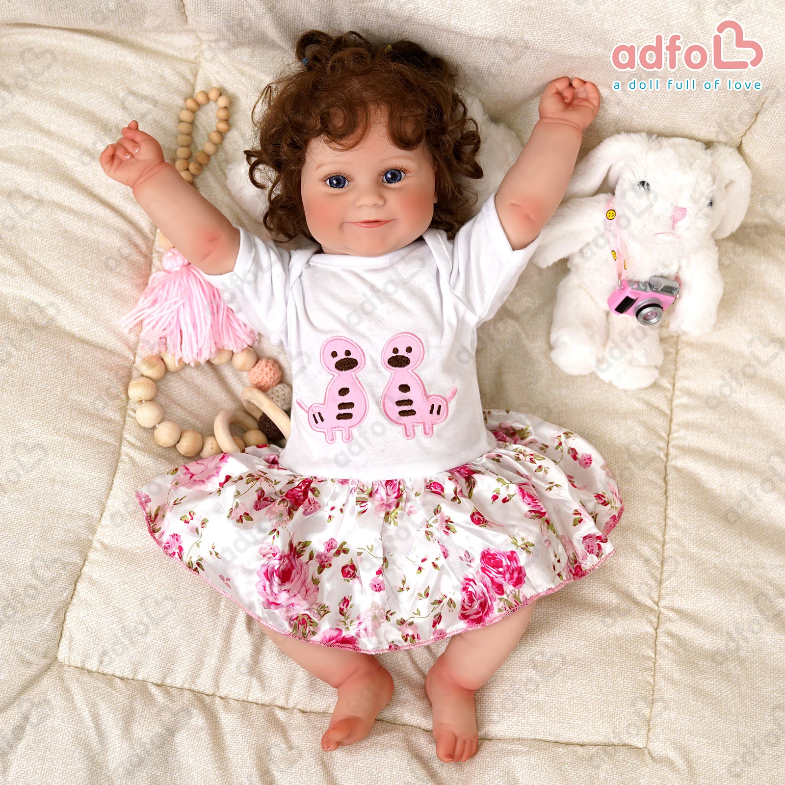 

ADFO Reborn Baby Doll 20 Inches Maddie Realistic Newborn Washable Poseable Vinyl Girl Dolls LoL Christmas Gift Toys For Girls