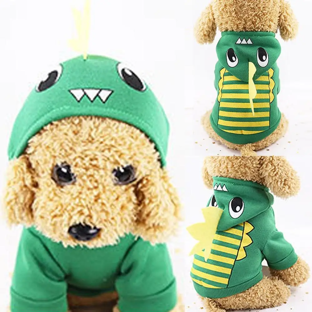 Зимняя одежда для собак с мультяшным принтом капюшоном куртка чихуахуа