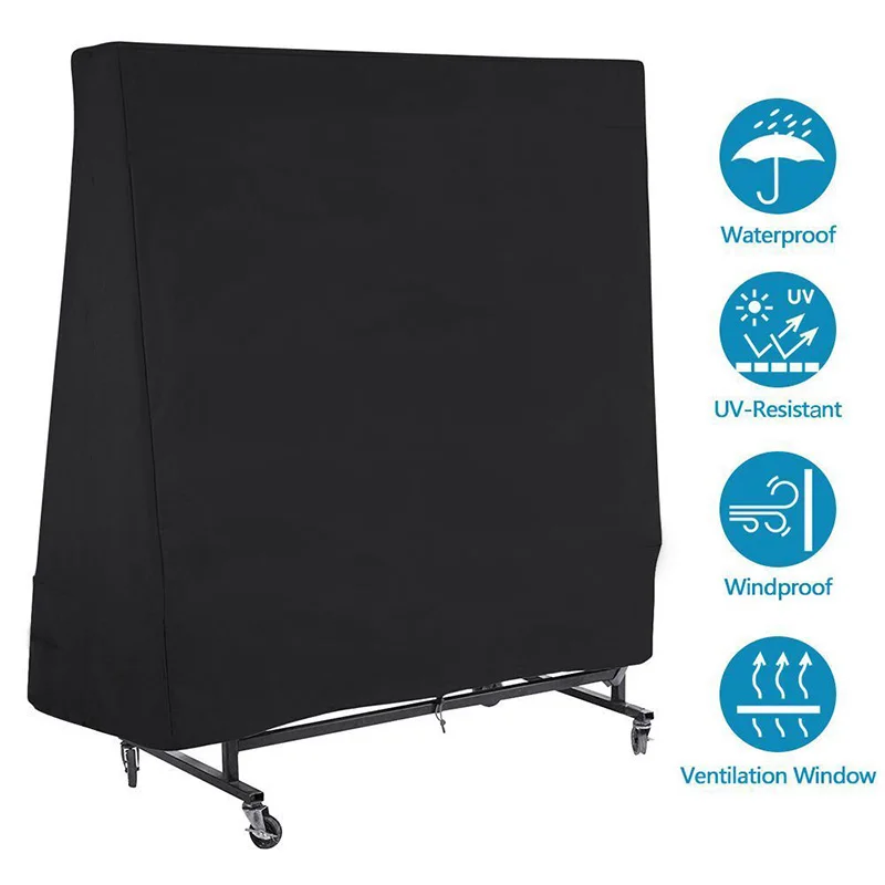 

For PingPong Outdoor Table Dust Covers Protector 300D Heavy Duty Waterproof UV Resistant Tennis PingPong Table Storage Cover