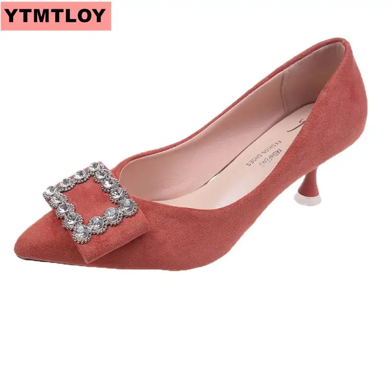 Женская обувь на высоком каблуке с квадратным носком замшевые шпильке пикантные