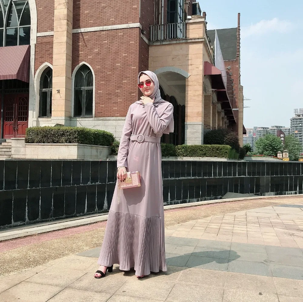 Элегантные мусульманские плиссированные Абаи платье Vestidos Вечеринка кардиган кимоно длинный халат платья Jubah Ближнего Востока Рамазан Исламская