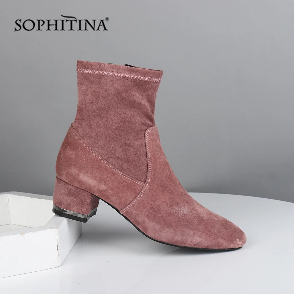 SOPHITINA/пикантные ботинки с острым носком Высококачественная детская замшевая