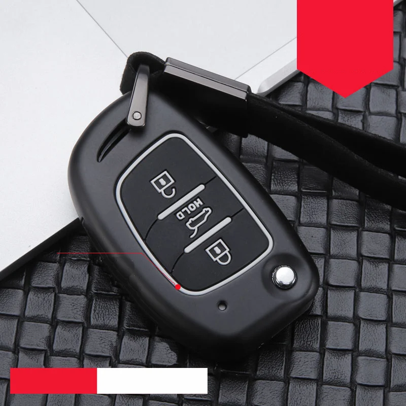 car key case zinc alloy silica gel For Hyundai MISTRA/Ix45/IX35/IX25/VERNA/Solaris/Tucson/Accent i20 2017 keyring | Автомобили и