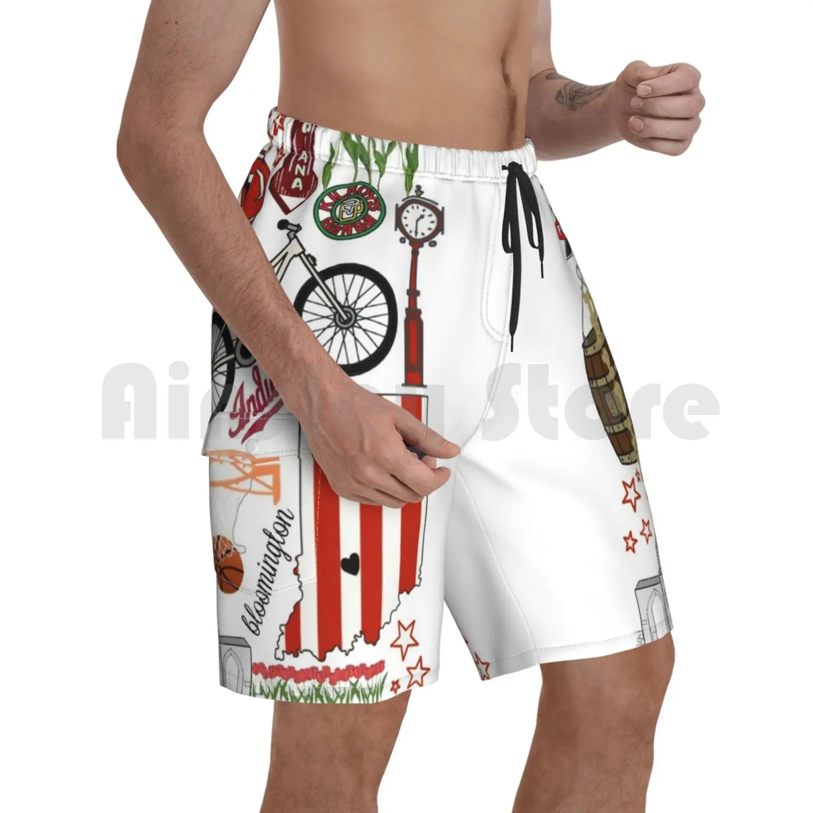 

Пляжные шорты из Индианы Университет Bloomington тема МЕ Bloomington Университет Индианы