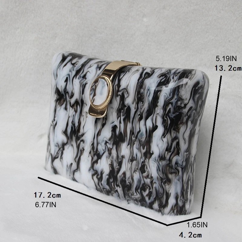 

Wedding Bags Fashion Women Handbags Black White Ink Cute Acrylic Luxury Party Evening Bags Casual Box Clutch Purse