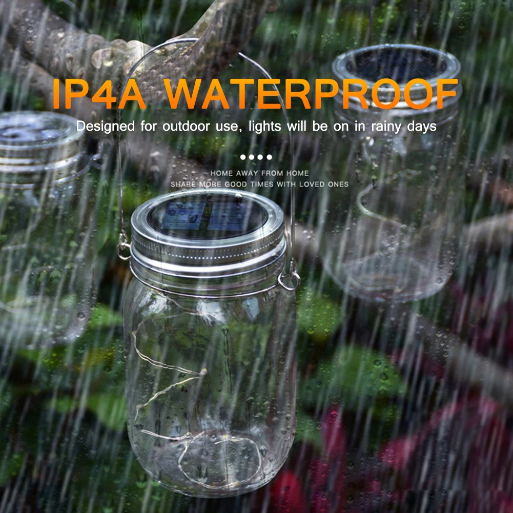 

20 LEDs Fairy Jar Lid Insert Color Changing Garden Decor Christmas Lights Outdoor Wedding Decor Camping Equipment