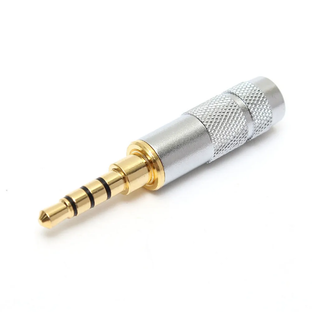 

4 Pole 3.5mm Stereo Headphone Male Plug Jack Audio Solders Connector