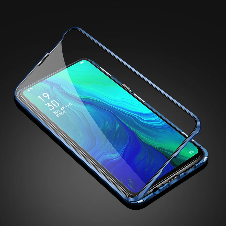 for oppo reno 2 case magnetic double side clear tempered glass cover cases for reno 2z 2f z realme xt x2 pro ace fundas coques free global shipping