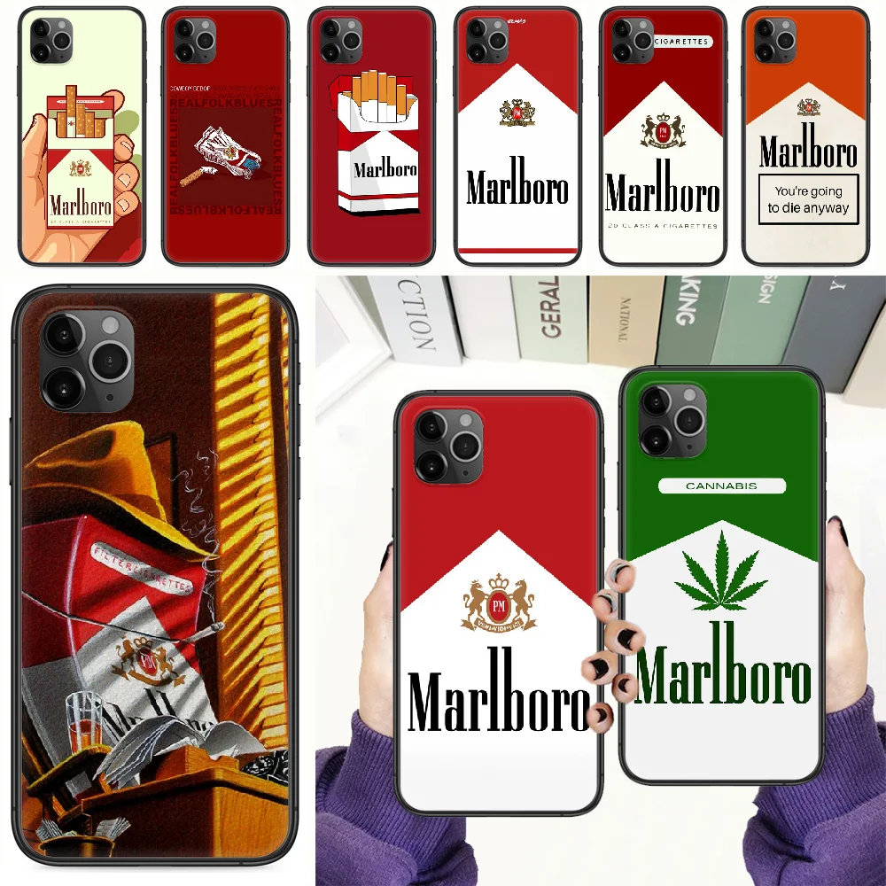 

Brand Cigarette Smokes Phone Case Cover Hull For iphone 5 5s se 2 6 6s 7 8 12 mini plus X XS XR 11 PRO MAX black tpu funda