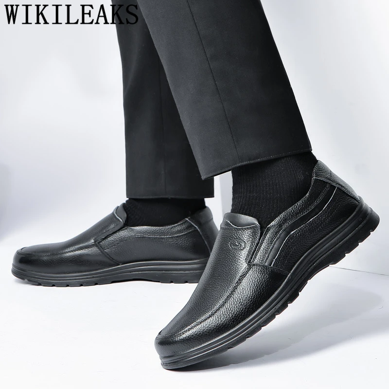 Туфли мужские классические из натуральной кожи лоферы деловая обувь парадные