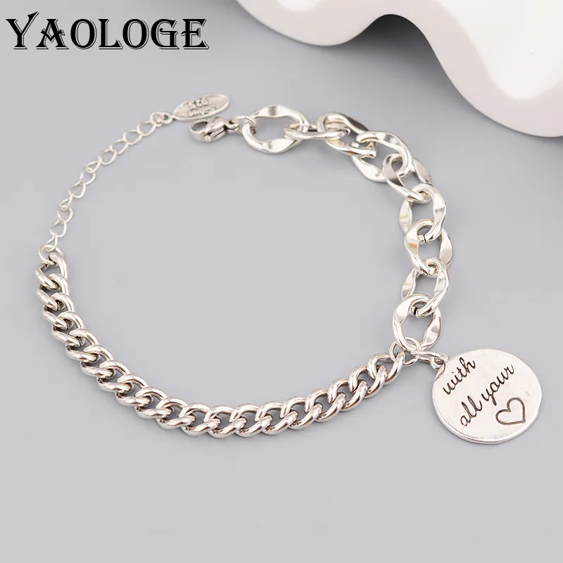 

Женский браслет из серебра 925 пробы, в виде сердца