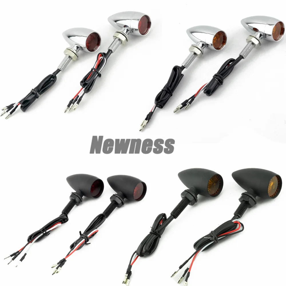 Мини-указатель поворота для мотоцикла светодиодный хромированный черный желтый