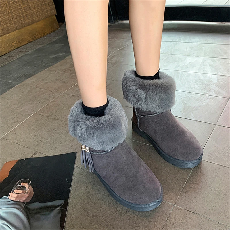 Зимние ботинки женские зимние женская зимняя обувь Теплые ботильоны Bottes Femme |