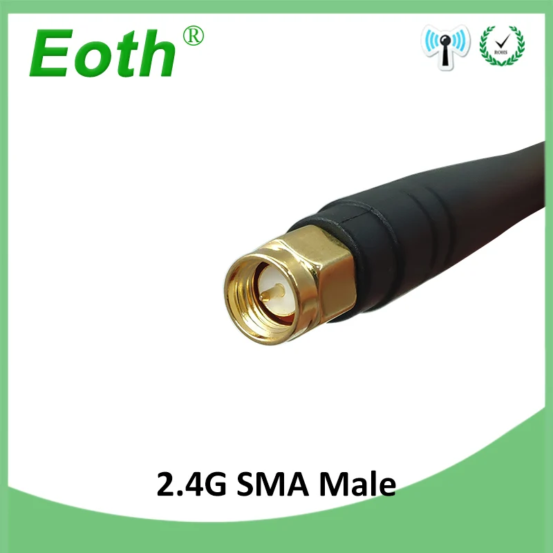 EOTH 10pcs 2.4g antenna 3dbi sma male wlan wifi 2.4ghz antene pbx iot module router tp link signal receiver antena high gain