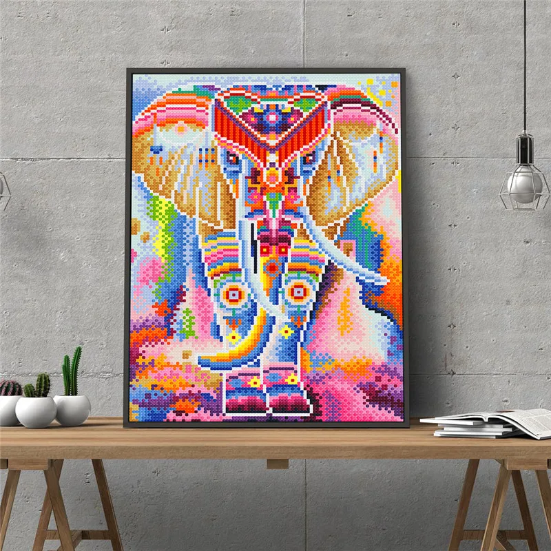 

5D Elephant Luminous DIY Diamond Painting Cross Stitch Kit Embroidery Mosaic Home Decor Picture Rhinestones Gift Art Craft Toys