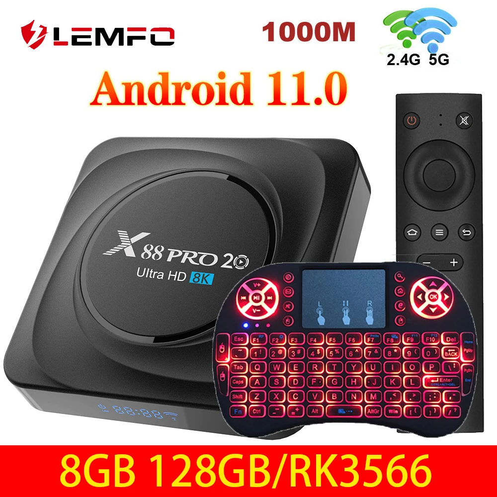 

ТВ приставка LEMFO X88 Pro 20 на Android 11 8 64 128 ГБ WiFi тв приставка андроид приставка smart tv телевизор смарт тв коробка андроид приставка к тв смарт тв при...