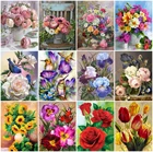 Алмазная вышивка AZQSD, розы, бриллиантовая вышивка, квадратная картина, цветок, вышивка крестиком