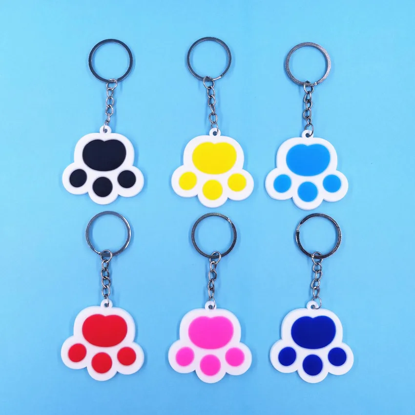 Милый ключница с большой лапой животных для женщин, девочек, мальчиков, подарка на вечеринку, день рождения, студенческий портфель, плечевой рюкзак, подвеска KC303.