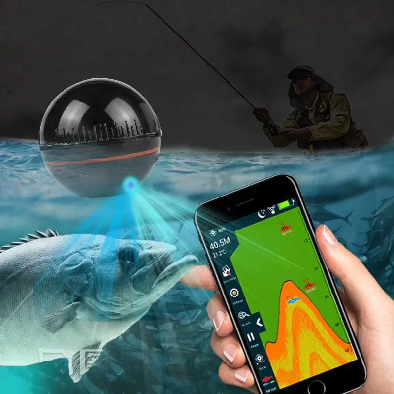 

Erchang XA02 эхолот портативный беспроводной эхолот для рыболокатора 48 м/160 футов детектор рыболовная сигнализация IOS и Android Россия склад