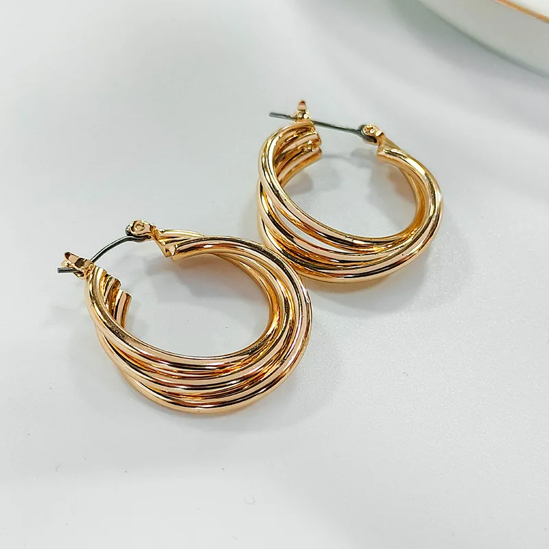 

European and American personality cool hemp Circle Earrings metal woven Earrings net red fashion women 2020 NEW