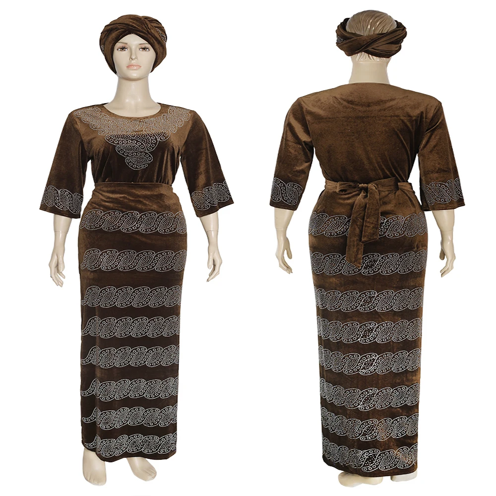 MD вечерние платья размера плюс для женщин бархатная одежда 2021 новый комплект из