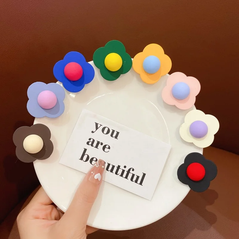 

Candy color frosted flower hairpin cute girl heart bangs clip Sen tie side clip hairpin top clip hair accessories