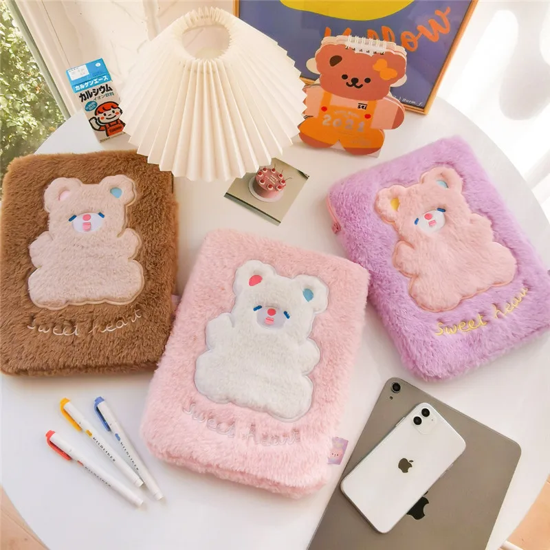 

Milkjoy Bentoy Kawaii Plush Laptop Bags Cute Bear Cartoon 11inch 10.5 9.7inch iPad Protective Bag For Girls