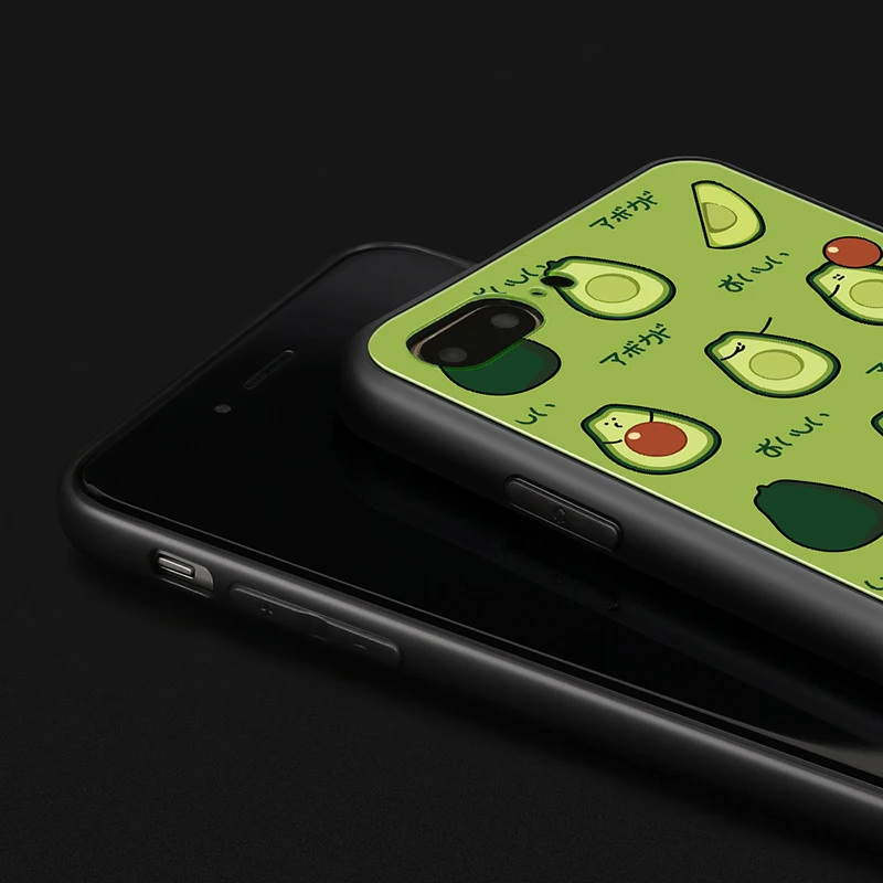 

Tempered Glass Case For Huawei Honor 10 9 lite v9 v10 v20 Green Cartoon Cute Avocado Hard Cover For Huawei Honor 9 10lite Casing