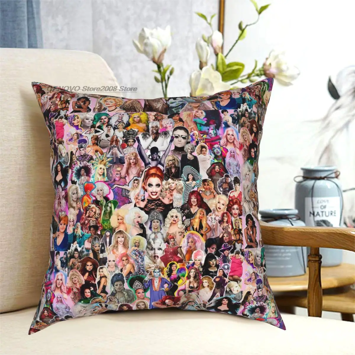 

RuPaul Königin Kissenbezug Polyester Kreative Zip Dekorative für Sofa Kissen Fall