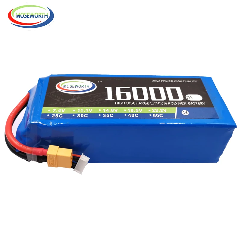 Bater&iacute;a LiPo para Dron a control remoto, Multirotor, 2S, 3S, 4S, 6S, 10000, 12000, 16000, 22000mAh, 25C, 7,4 V, 11,1 V, 14,8 V, 18,5 V, 22,2 V-4