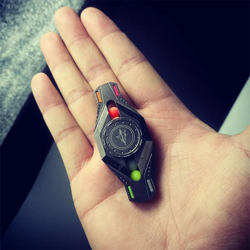 Ручной Спиннер с двумя листами в стиле меха из титанового сплава креативный для