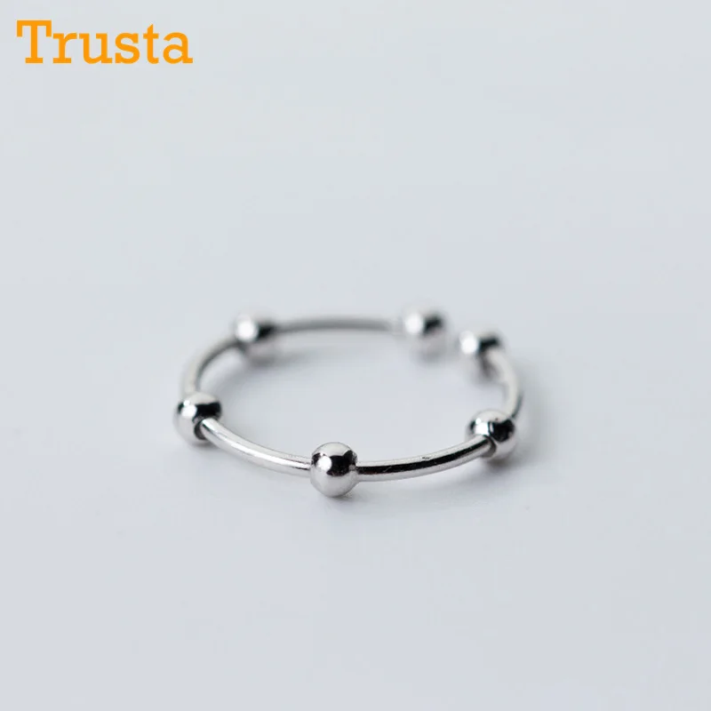 Trusta 2018 100% 925 пробы серебро модные женские Симпатичные Бусины кольца размер 5 6 7