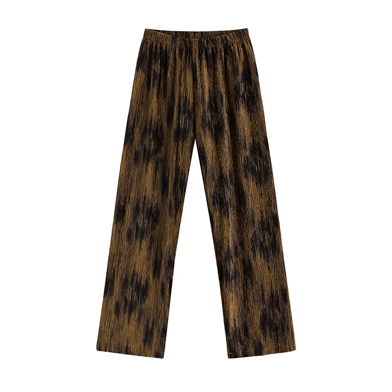 

Tie Dye Wide Leg High Waist Pants Female Spring 2021 Contrast Color Korean Fashion Straight Casual Trousers Soft Full Length