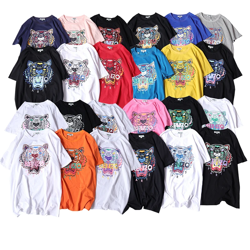 

Summer European And American Trend Digital Tiger Lion Printed Short-Sleeved Women T Shirts B 100% Cotton Men Girl Tees