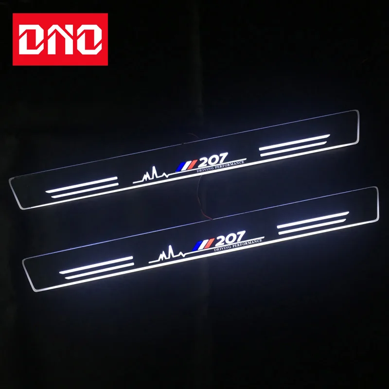 

DNO Trim Pedal LED Car Light Door Sill Scuff Plate Pathway Dynamic Streamer Welcome Lamp For Peugeot 207 2009 - 2013