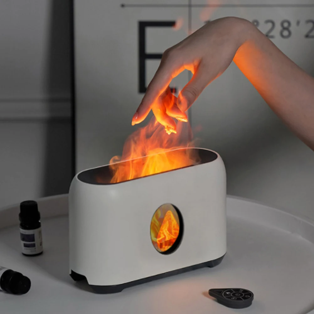 

2021 Humidifier Flame Air Humidifier Essential Oil Diffuser Aroma Ultrasonic Mist Maker Flavoring for home Bedroom Aromatherapy