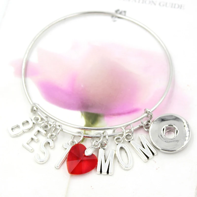 18 мм Ювелирные изделия с застежкой в виде букв инициала подвески для лучших мам