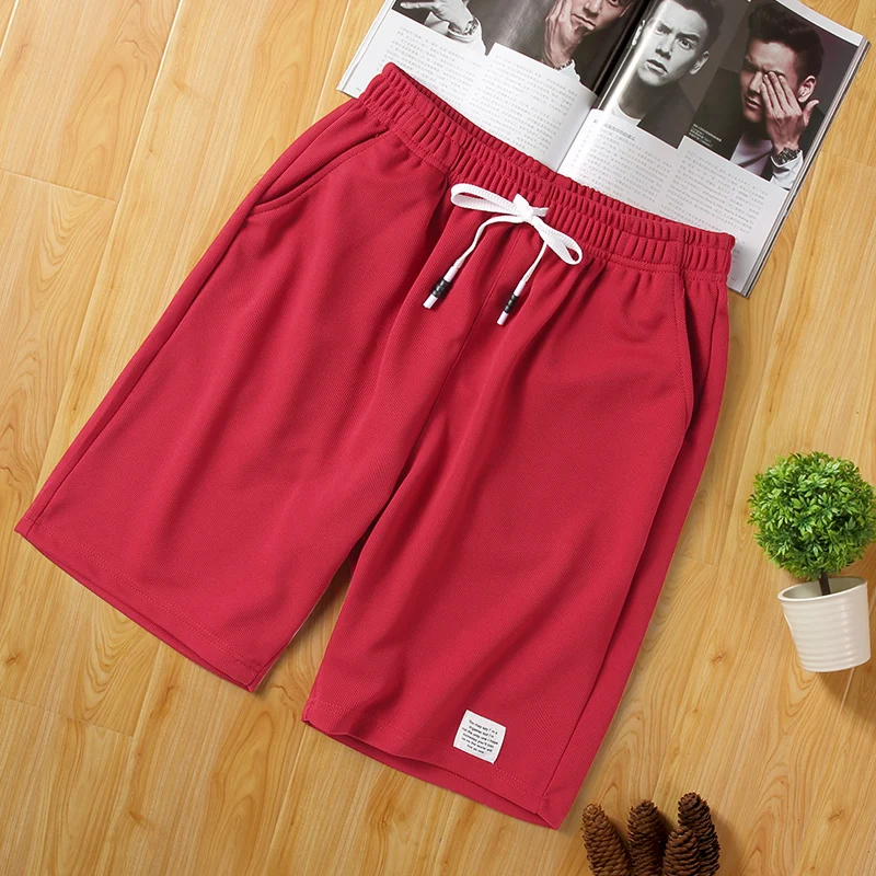 Mens Shorts Casual 2021 Summer Beach Sport Joggers Plain Half Trousers Solid Color Knee Length Pants Male Breathable Cool | Мужская