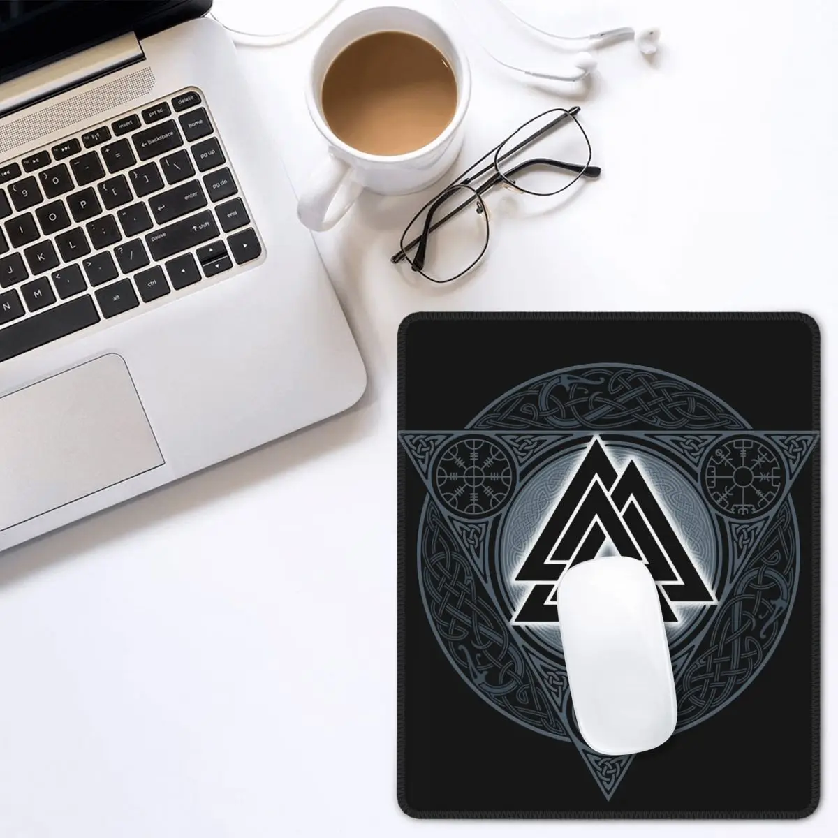 Коврик для мыши Valknut Ice Flame Vikings Valhalla Odin нескользящий коврик резиновый