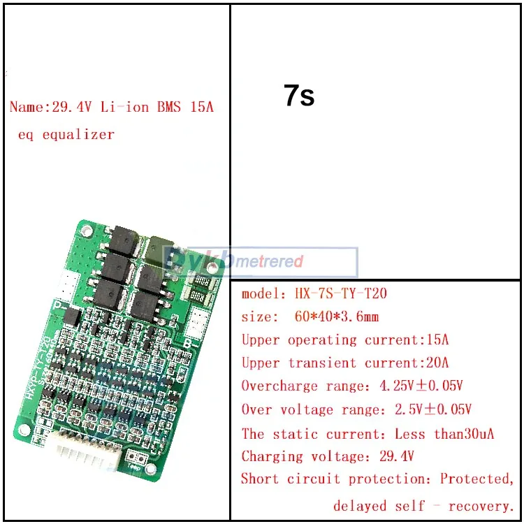 3S 4S 5s 6S 7S 15A W/баланс Li-Ion 18650 BMS PCM литиевая батарея Защитная плата 3,7 V 12V 16,8 V 21V 25,2 V 29,4 V 20A