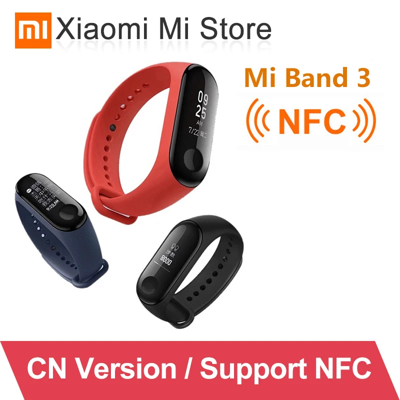 Оригинальный Смарт браслет Xiaomi Mi Sport Smart Band 3 NFC смарт Bluetooth 4 0 монитор сердечного