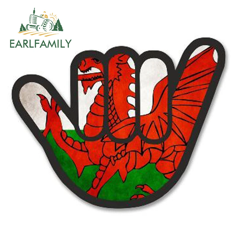 EARLFAMILY 13 см x 8 рука-шокер с виллическим флагом в стиле JDM внешний флагаемый стикер