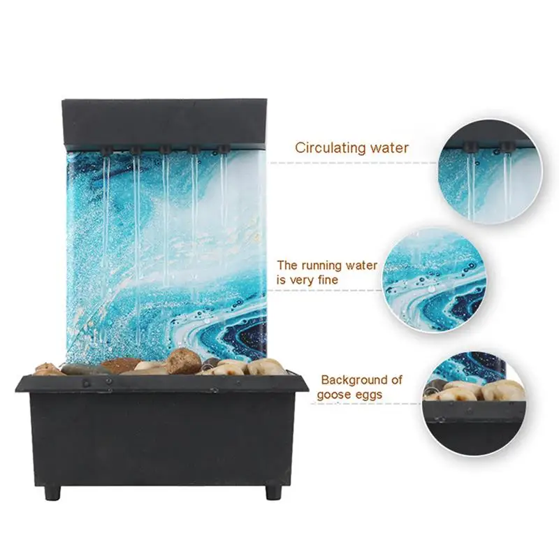 

Meditation Fountain With LED Light Home Office Battery Powered Recruit Wealth ABS Plastic Ornaments 2021 The New