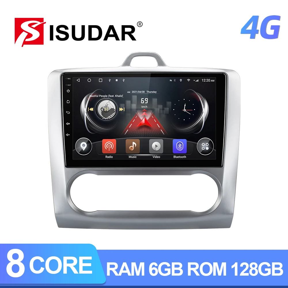 

ISUDAR T72 QLED Android 10 Car Radio For Ford Focus 2 Mk 2 2004-2011 GPS Navigation Multimedia 8 Core RAM 6G 4G Carplay No 2din