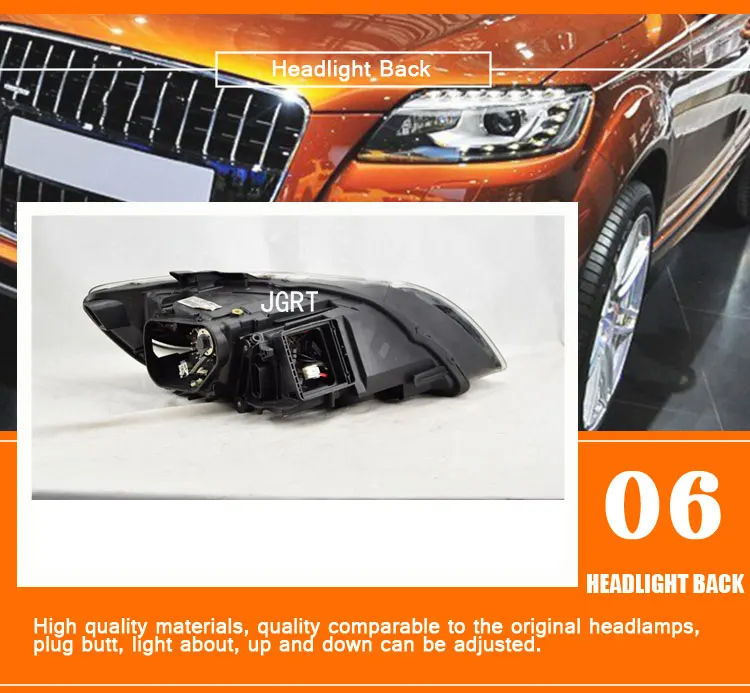 2 шт. автомобильный стиль светодиодный фары для Audi Q7 2006- Для Q7 фары светодиодный DRL Объектив двойной луч H7 HID Xenon Биксеноновые линзы