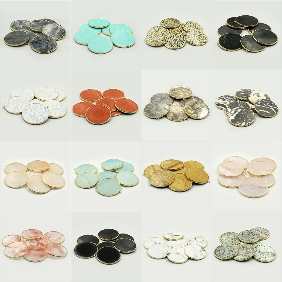 Подвески из натурального круглого камня 5 шт./лот 51 мм | Украшения и аксессуары