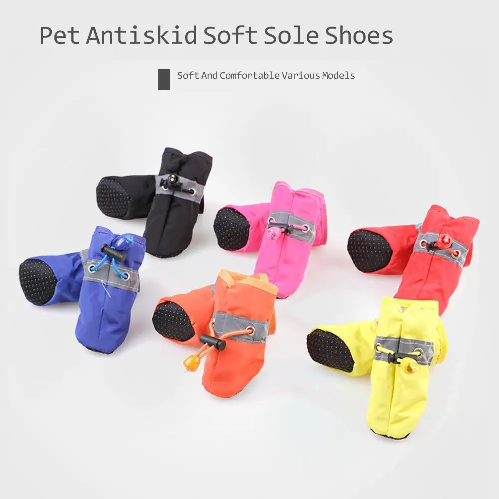 Pet Dog Shoes Teddy Bomei Soft-soled Rain Boots Boots Dog Foot Cover Waterproof Shoes Autumn And Winter Pet Clothing Dress Up