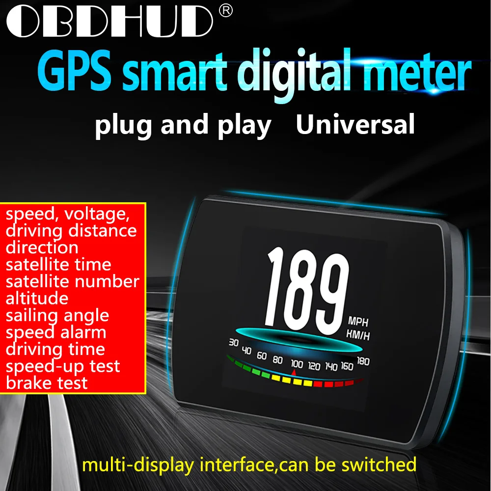 

T800 GPS System HUD Universal Suitable For All Models Smart Digital Meter Overspeed Alarm Driving Car Computer Auto Accessories