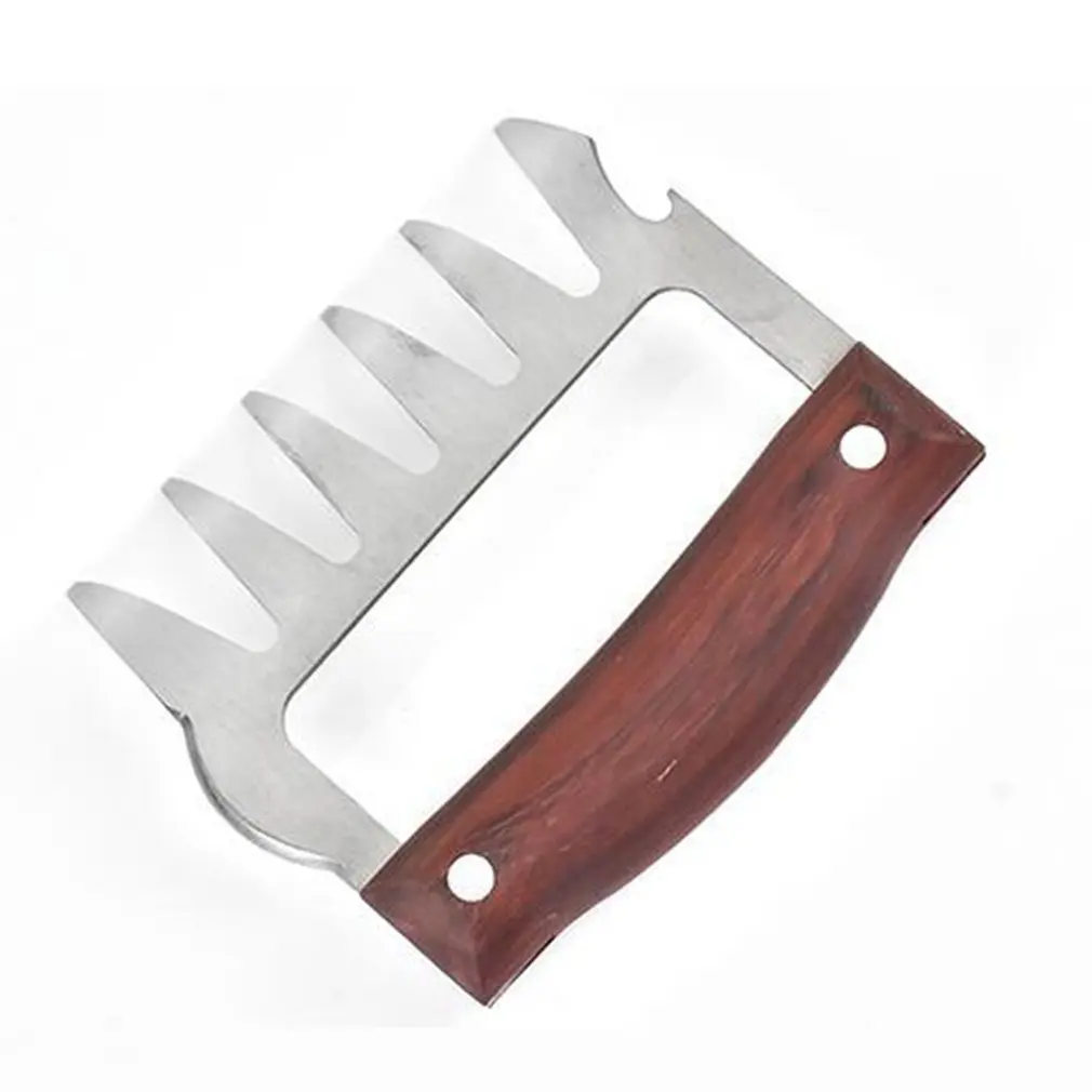 Светильник из нержавеющей стали с деревянной рукояткой сплиттер для мяса в форме